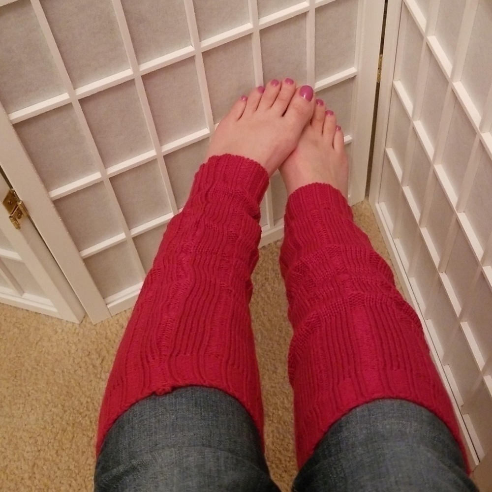 Pink legwarmers NWT